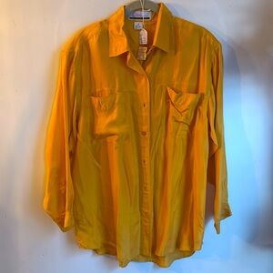 Vintage |NWT Diana Marco 90’s 100% Silk Button Down Sz 14